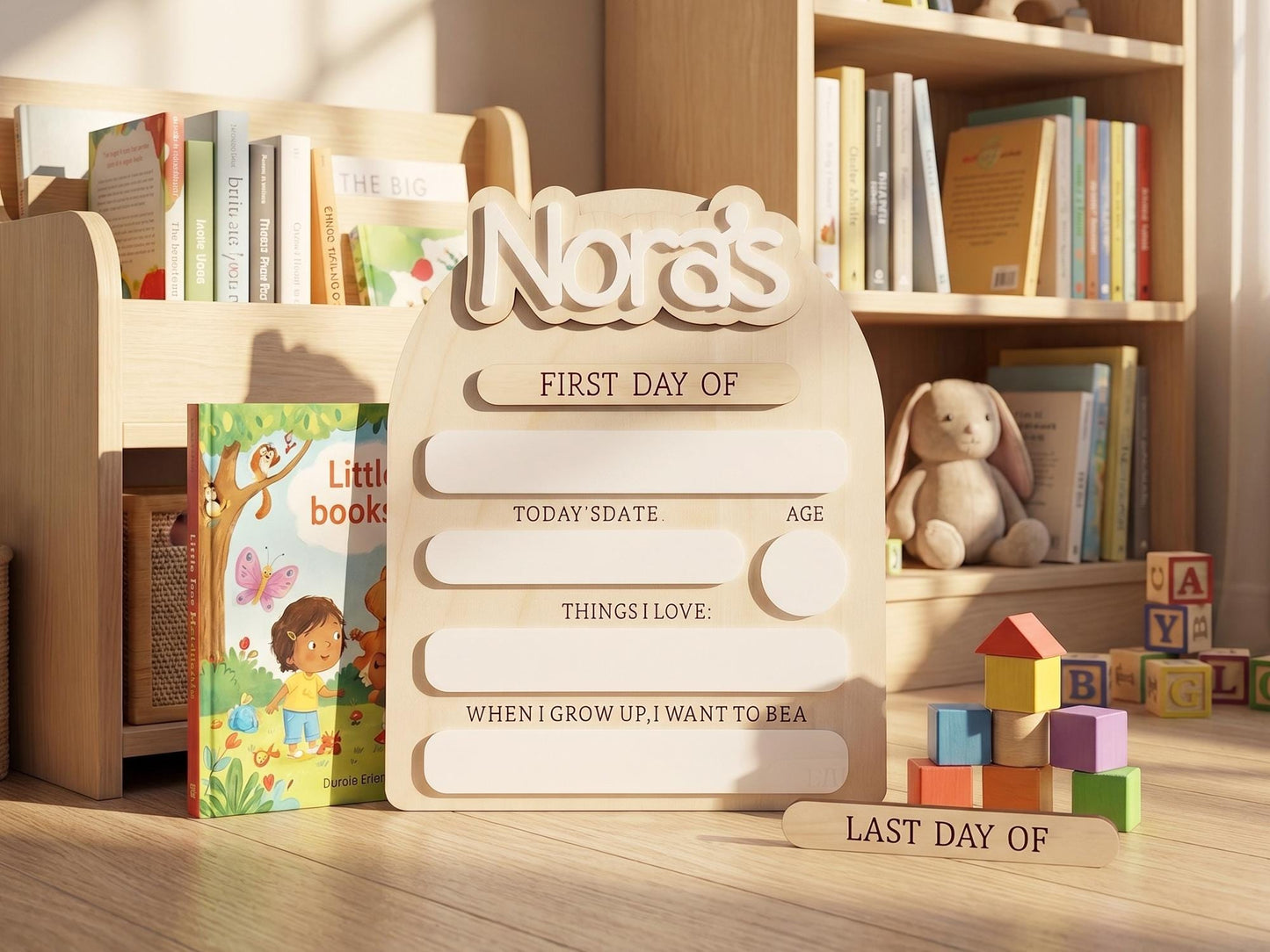 Reusable First Day of School Board, 1st Day of School Sign, Last Day of School Sign,Custom Name Sign,Preschool Back To School Dry Erase Sign - product image 2