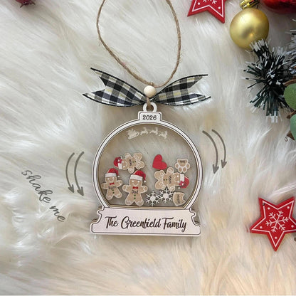 Personalized Gingerbread With Hat Family Christmas Ornament, Custom Family Ornament 2026, 4D Customized Cookie Ornament Gift for Christmas - main product image