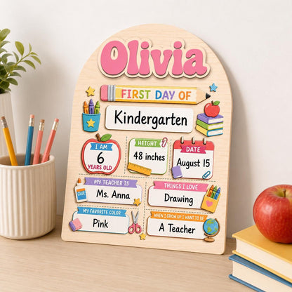 Custom First Day of School Board, Personalized 3D Back to School Sign, Interchangeable First & Last Day School Board - product image 8