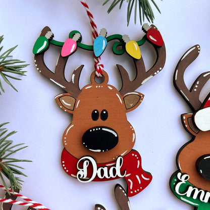 PERSONALIZED reindeer ornament, personalized Reindeer, personalized ornament, Christmas stocking tag, personalized family Christmas Reindeer - product image 8