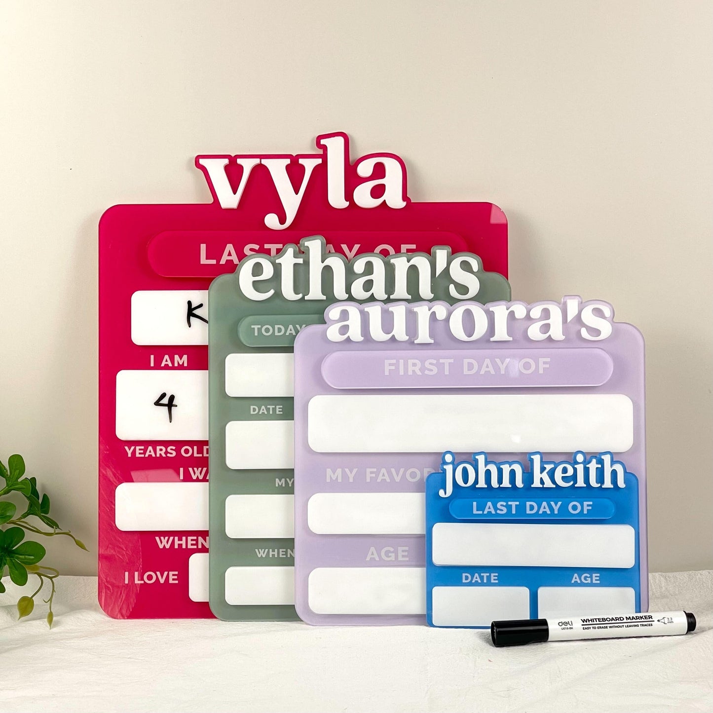 Acrylic First Day of School Sign, Personalized School Sign, Back to Schoo, Photo Prop, Custom First & Last Day School Board, Milestone Sign - product image 2