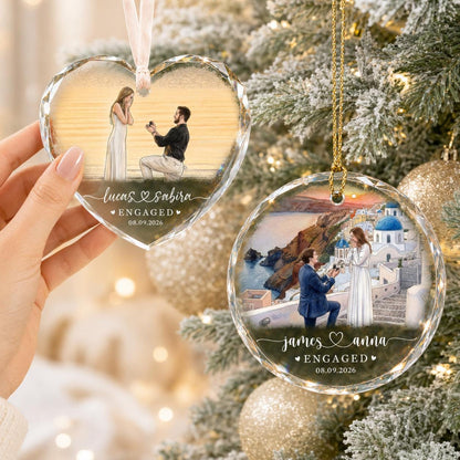 Personalized Engagement Christmas Ornament, 1st Christmas Engaged Ornament, Engagement 2026 Gift, Engaged 2026 Ornament With Photo - product image 5