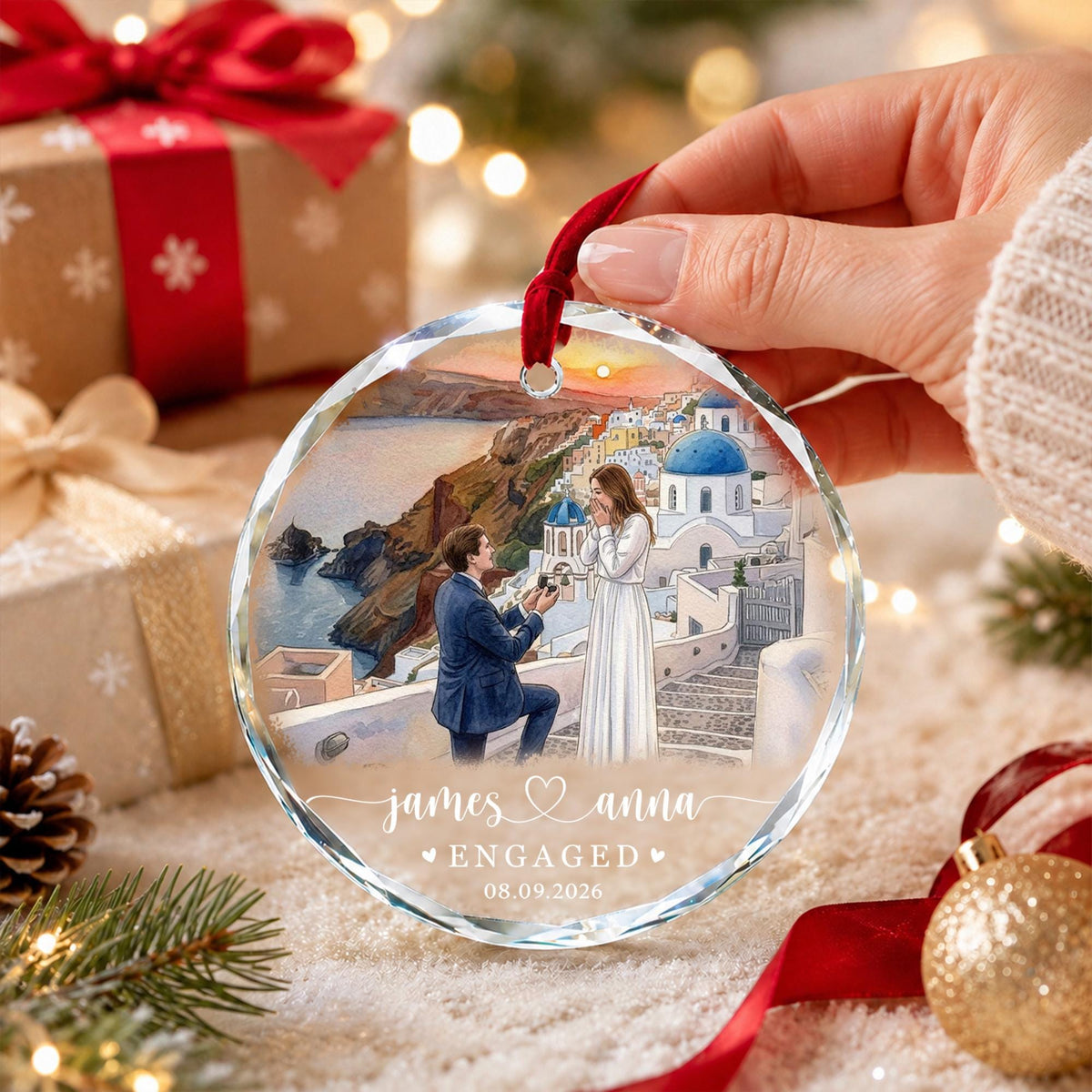 Personalized Engagement Christmas Ornament, 1st Christmas Engaged Ornament, Engagement 2026 Gift, Engaged 2026 Ornament With Photo - product image 11