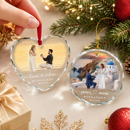 Personalized Engagement Christmas Ornament, 1st Christmas Engaged Ornament, Engagement 2026 Gift, Engaged 2026 Ornament With Photo - product image 12