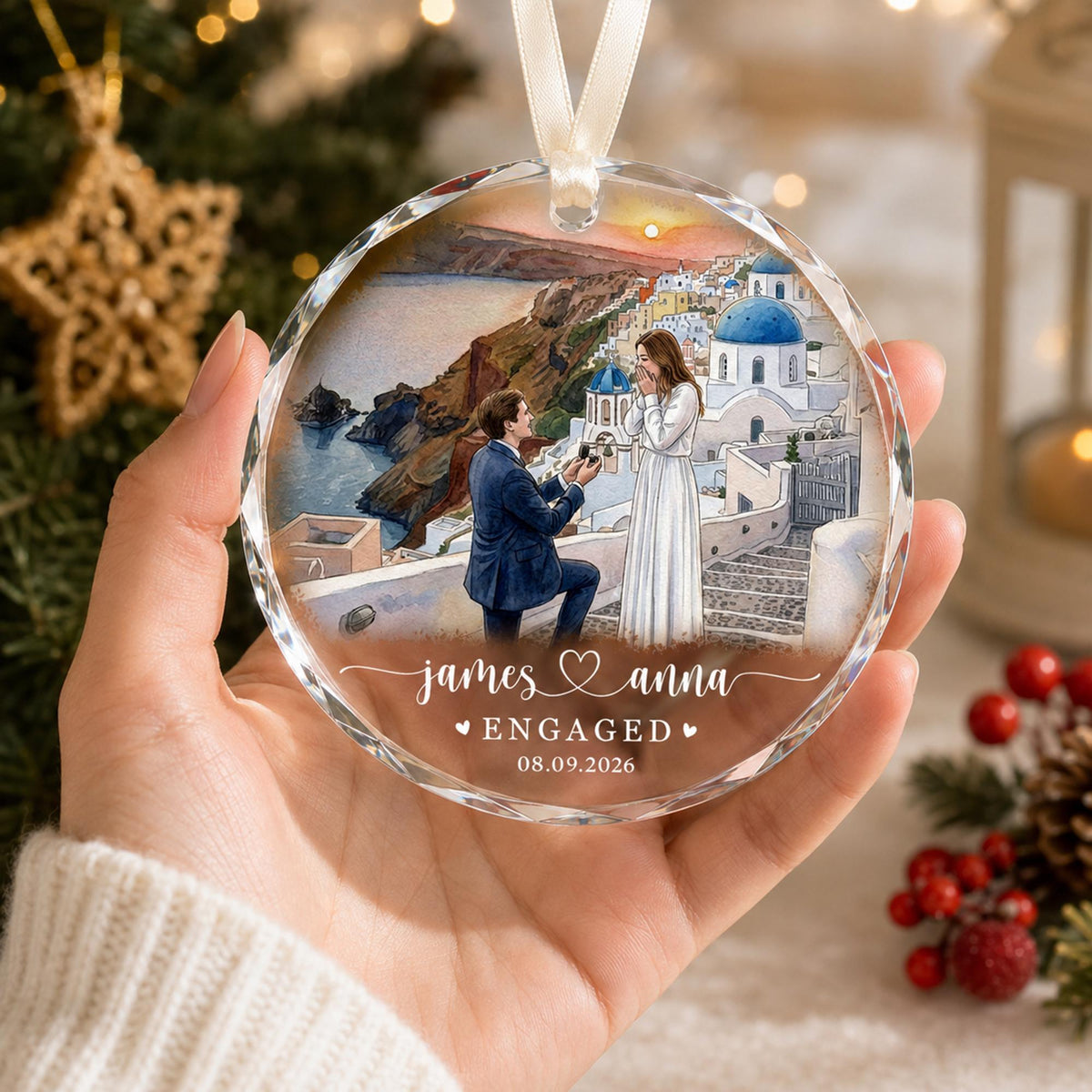 Personalized Engagement Christmas Ornament, 1st Christmas Engaged Ornament, Engagement 2026 Gift, Engaged 2026 Ornament With Photo - product image 17