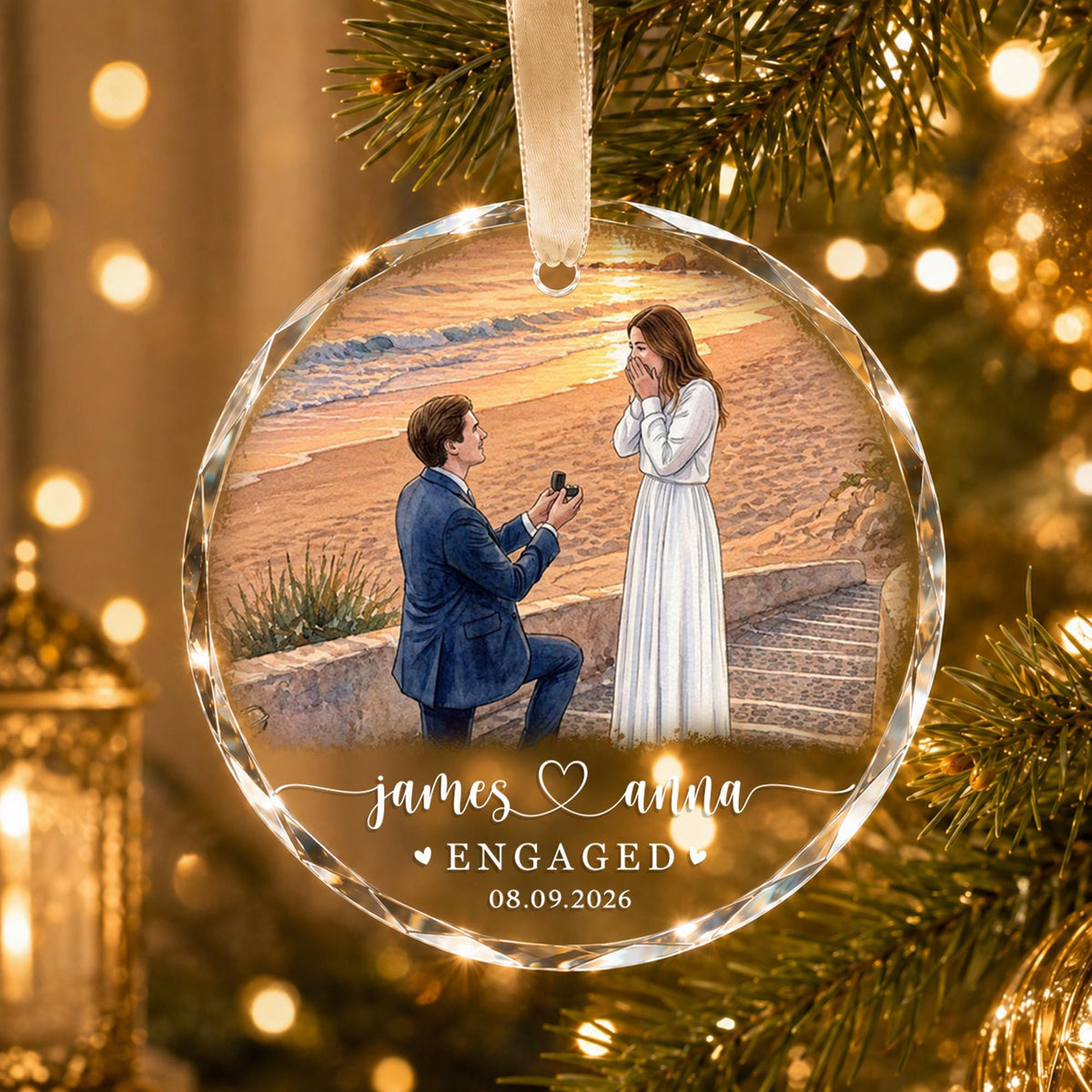 Personalized Engagement Christmas Ornament, 1st Christmas Engaged Ornament, Engagement 2026 Gift, Engaged 2026 Ornament With Photo - product image 19