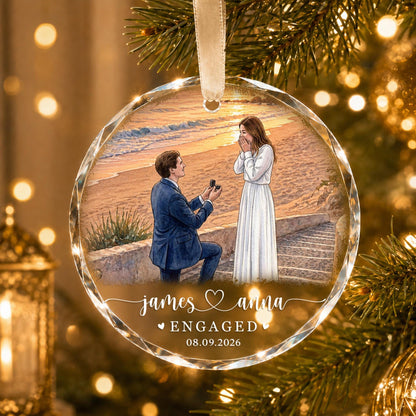 Personalized Engagement Christmas Ornament, 1st Christmas Engaged Ornament, Engagement 2026 Gift, Engaged 2026 Ornament With Photo - product image 19