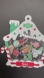 Personalized Gingerbread House Kids Ornament Custom First Christmas Kids Ornament, Shake Kids Name Ornament